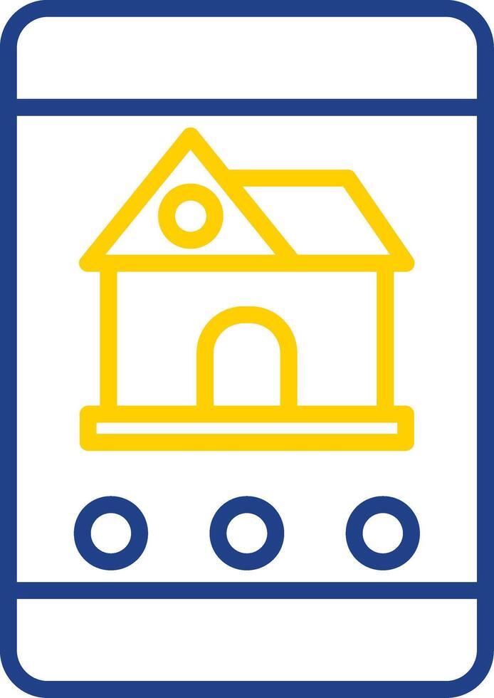 Real Estate App Line Two Colour Icon Design vector