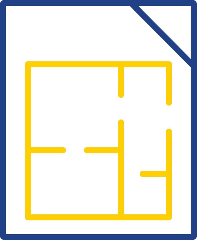 Floor Plans Line Two Colour Icon Design vector