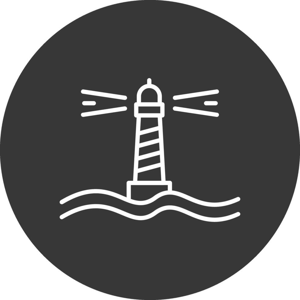 Lighthouse Line Inverted Icon Design vector