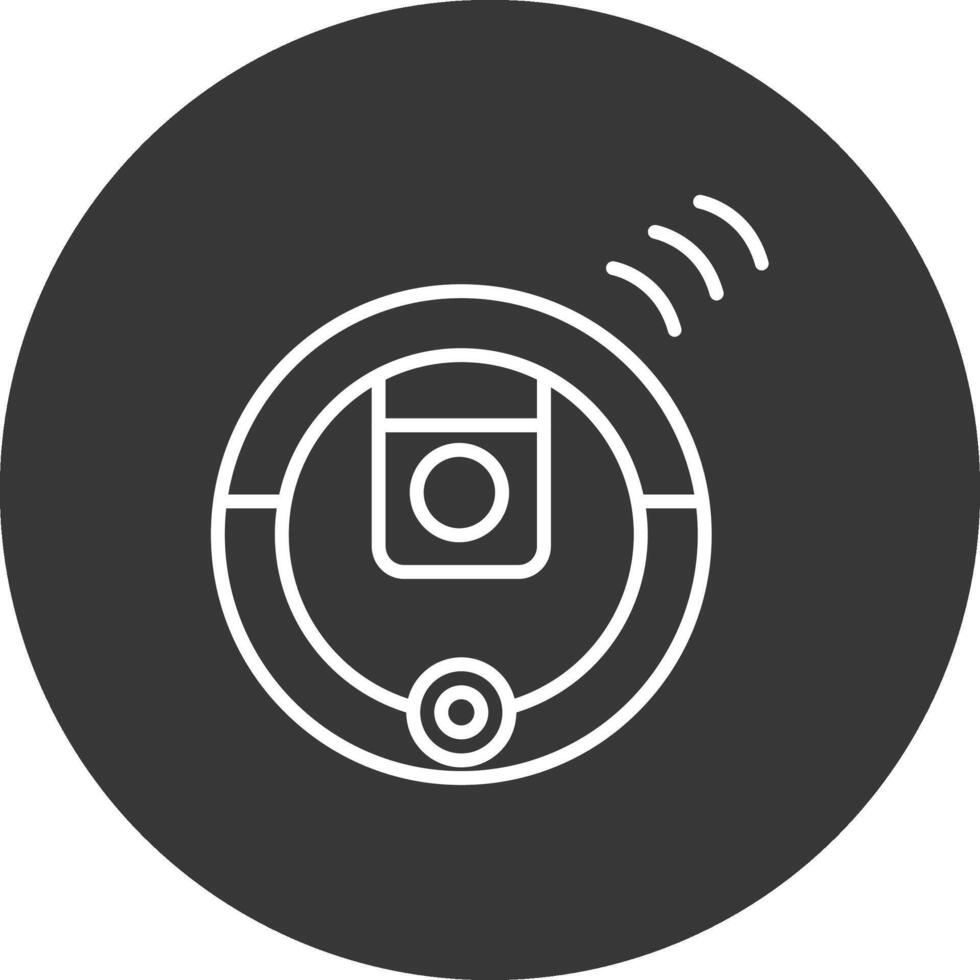 Robot Vacuum Cleaner Line Inverted Icon Design vector