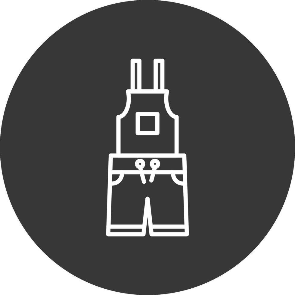 Dungarees Line Inverted Icon Design vector