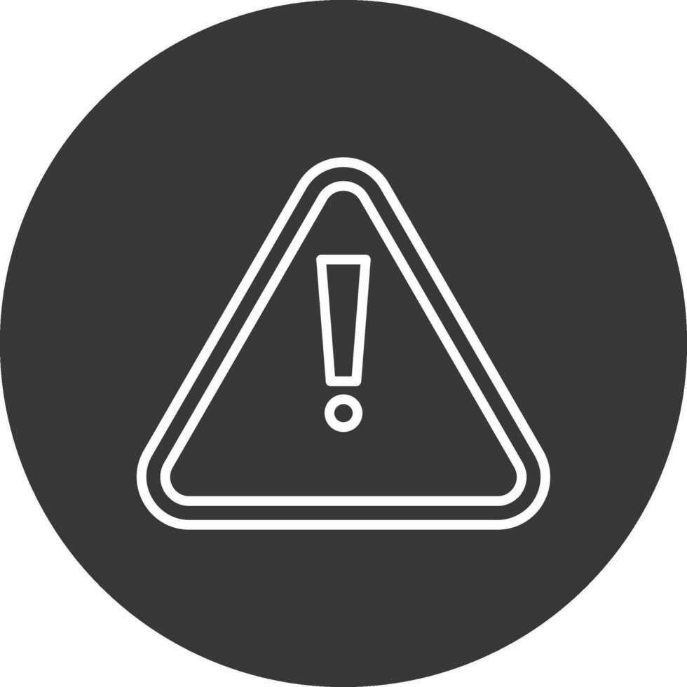 Warning Sign Line Inverted Icon Design vector