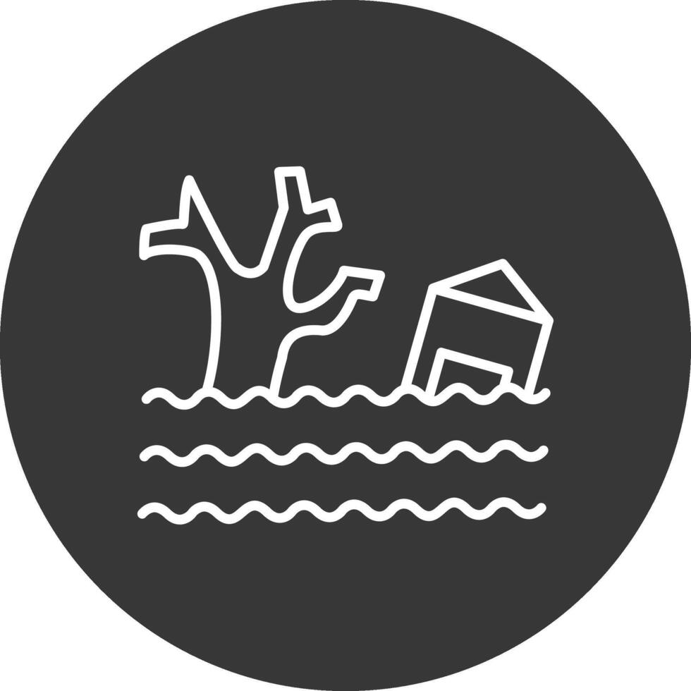 Flood Line Inverted Icon Design vector