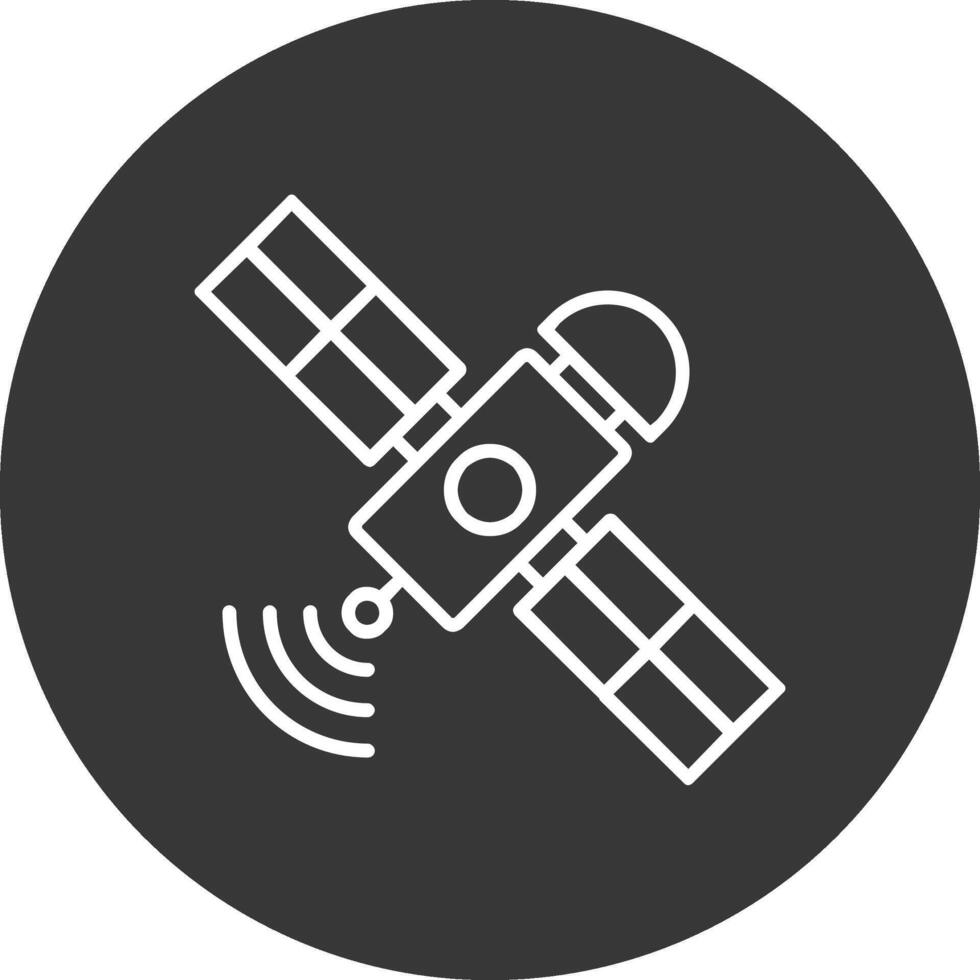 Satellite Line Inverted Icon Design vector