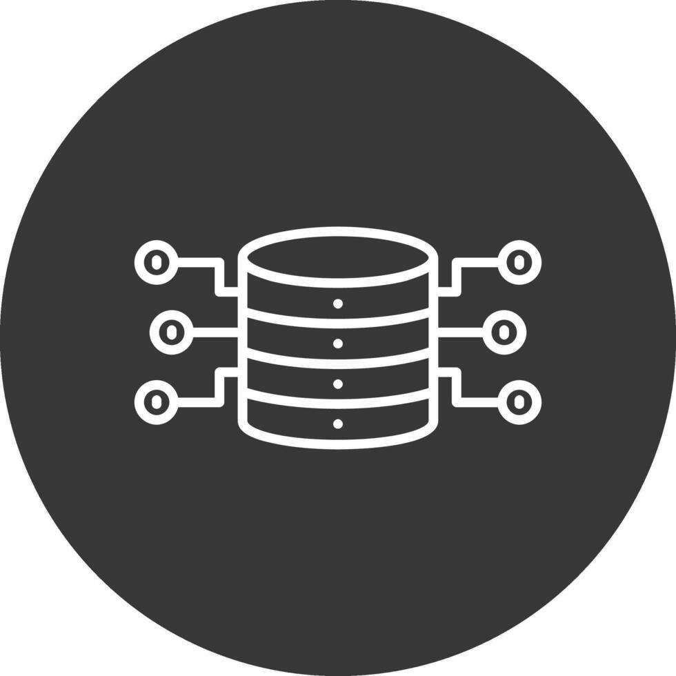 Server Storage Line Inverted Icon Design vector