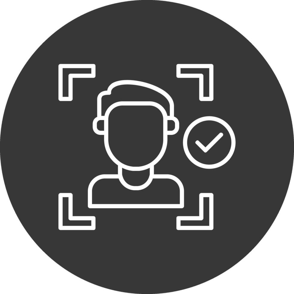 Face Detection Line Inverted Icon Design vector