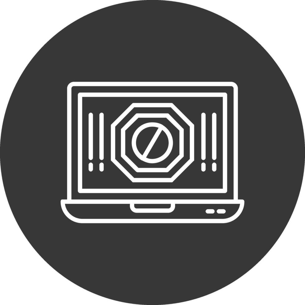 Ad Blocker Line Inverted Icon Design vector