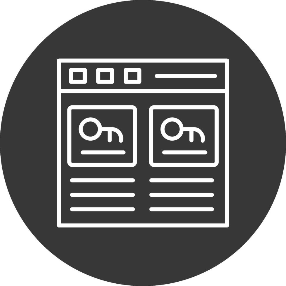 Password Manager Line Inverted Icon Design vector