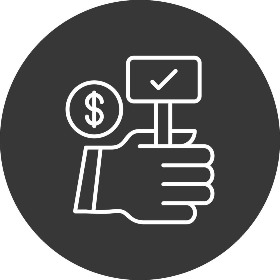 Auction Bid Line Inverted Icon Design vector