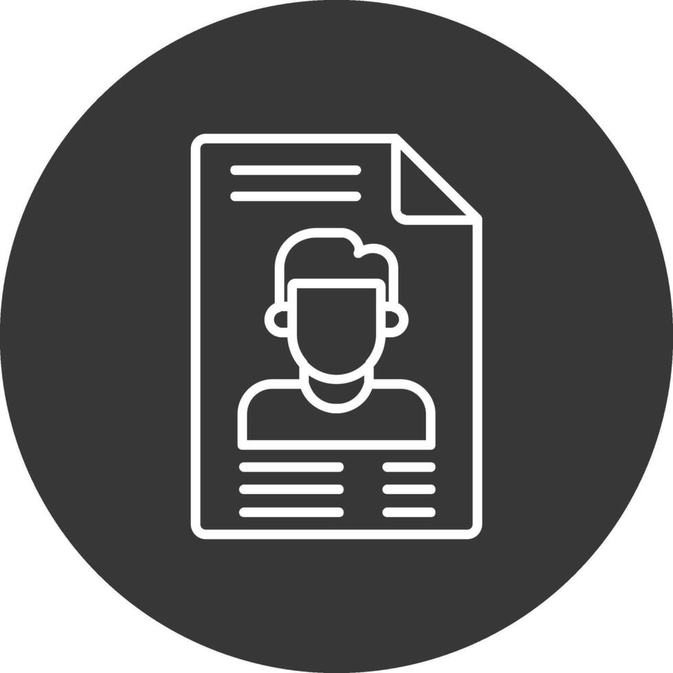 User Profile Line Inverted Icon Design vector