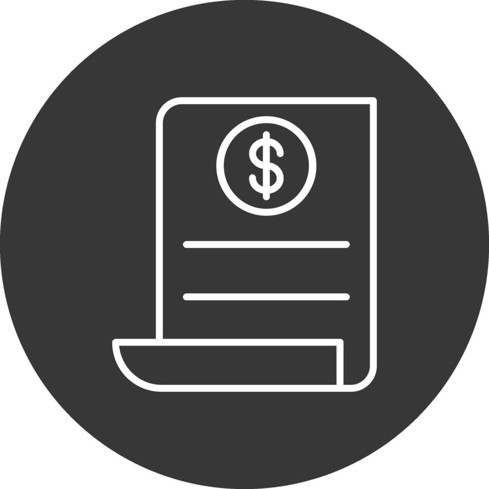 Pay Bill Line Inverted Icon Design vector