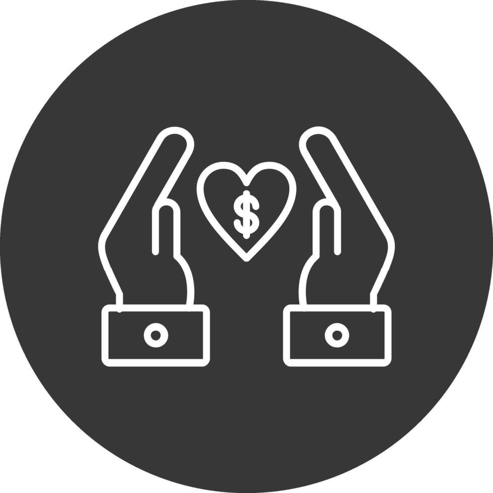 Chrity Donation Line Inverted Icon Design vector