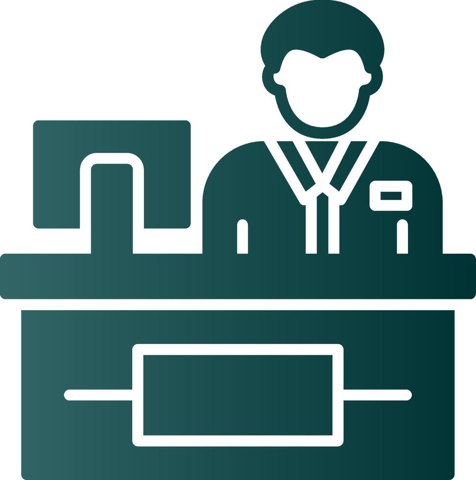 Cashier Glyph Gradient Icon vector