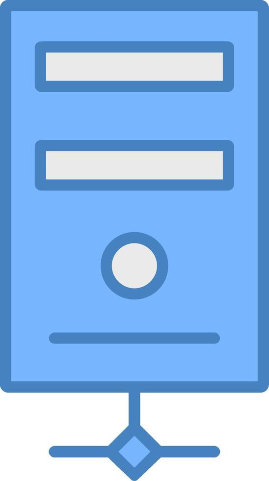 Server Line Filled Blue Icon vector