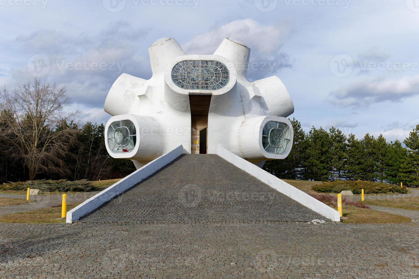 Makedonium, also known as the Monument to the Ilinden Uprising, North Macedonia. Yugoslav monument commemorating the struggles of the partisan during World War 2. photo