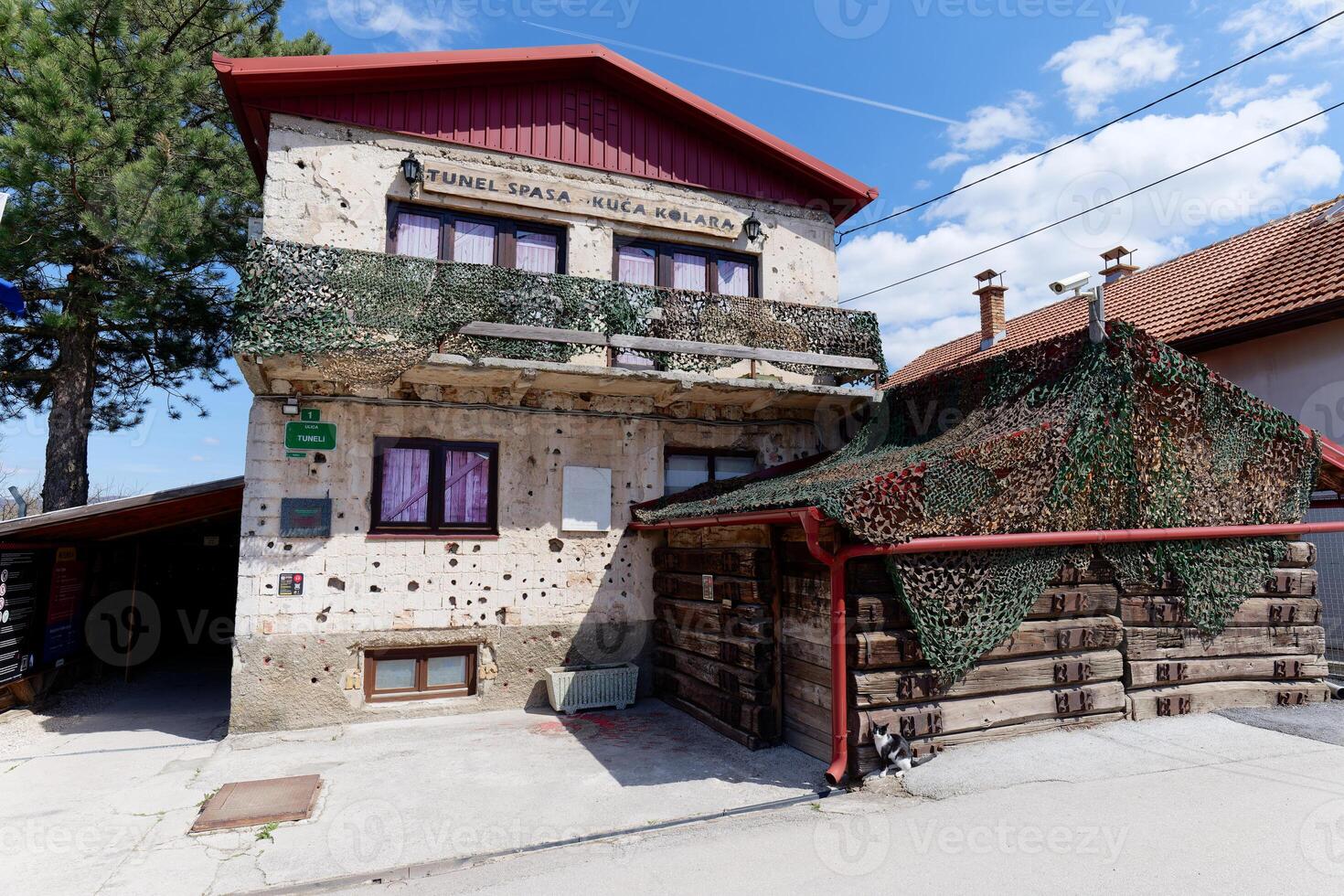 View of the entrance for the Sarajevo tunnel of hope. Sarajevo War Tunnel or Tunnel of Hope is a tunnel that was dug beneath the Sarajevo Airport during the Civil war in Bosnia. photo