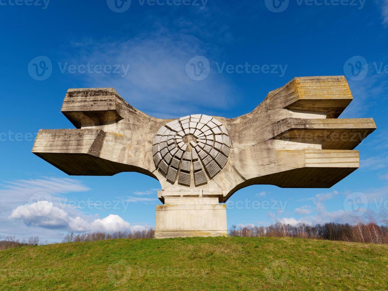 Monument to the Revolution of the People of Moslavina in Podgaric, Croatia. Yugoslav monument commemorating the struggles of the partisan during World War 2. photo
