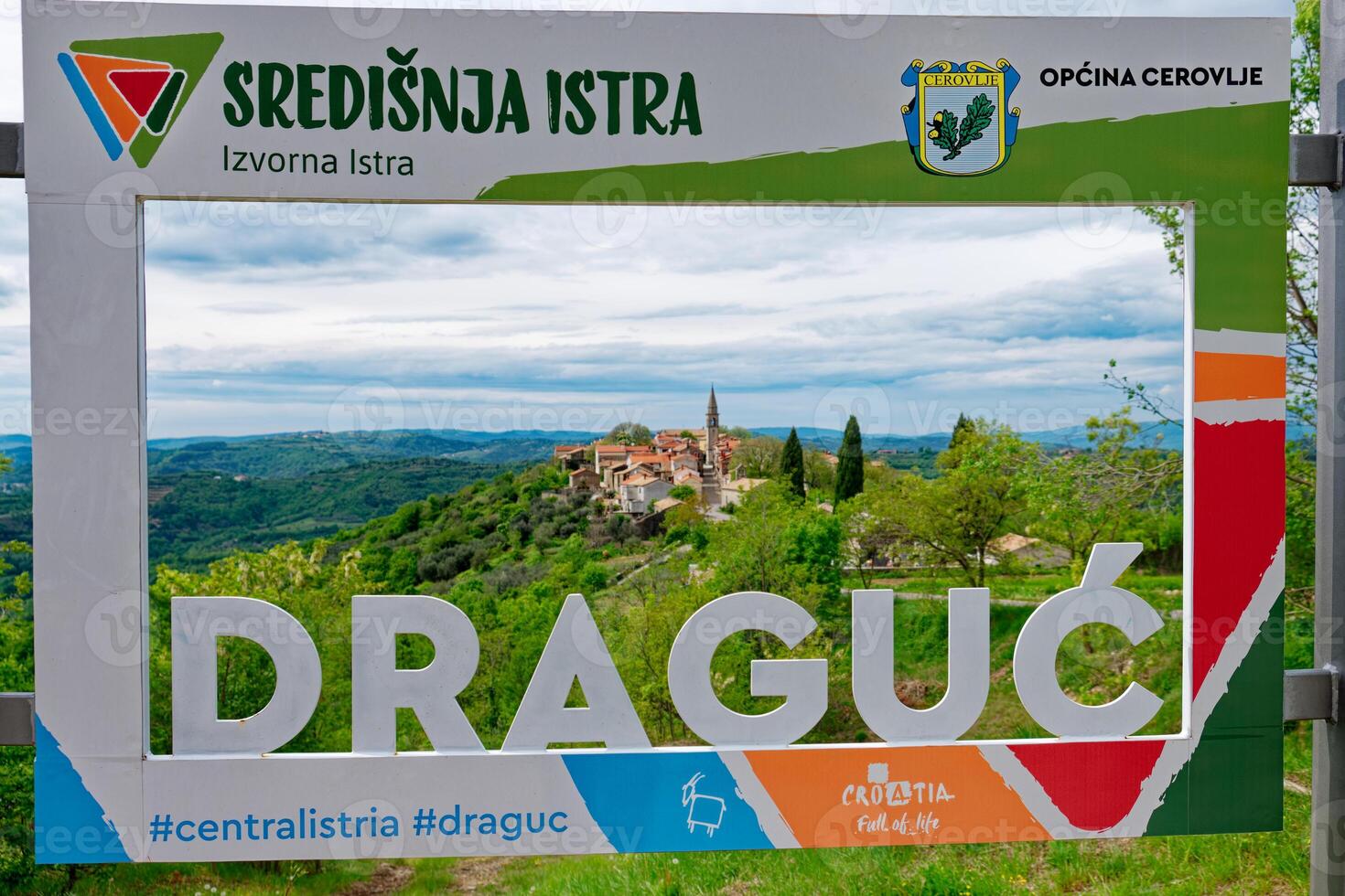 View of the village Draguc in Istria, Croatia. Rural tourism. photo