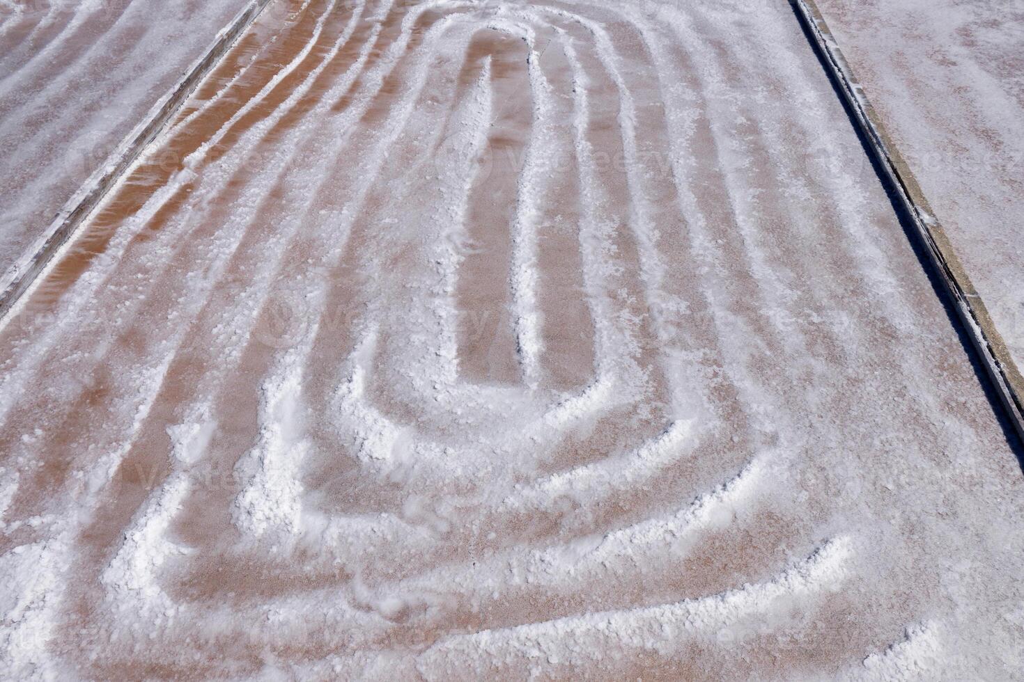 View of The Natural Salt Mines of Rio Maior in Portugal. Salt fields and salt extraction. photo