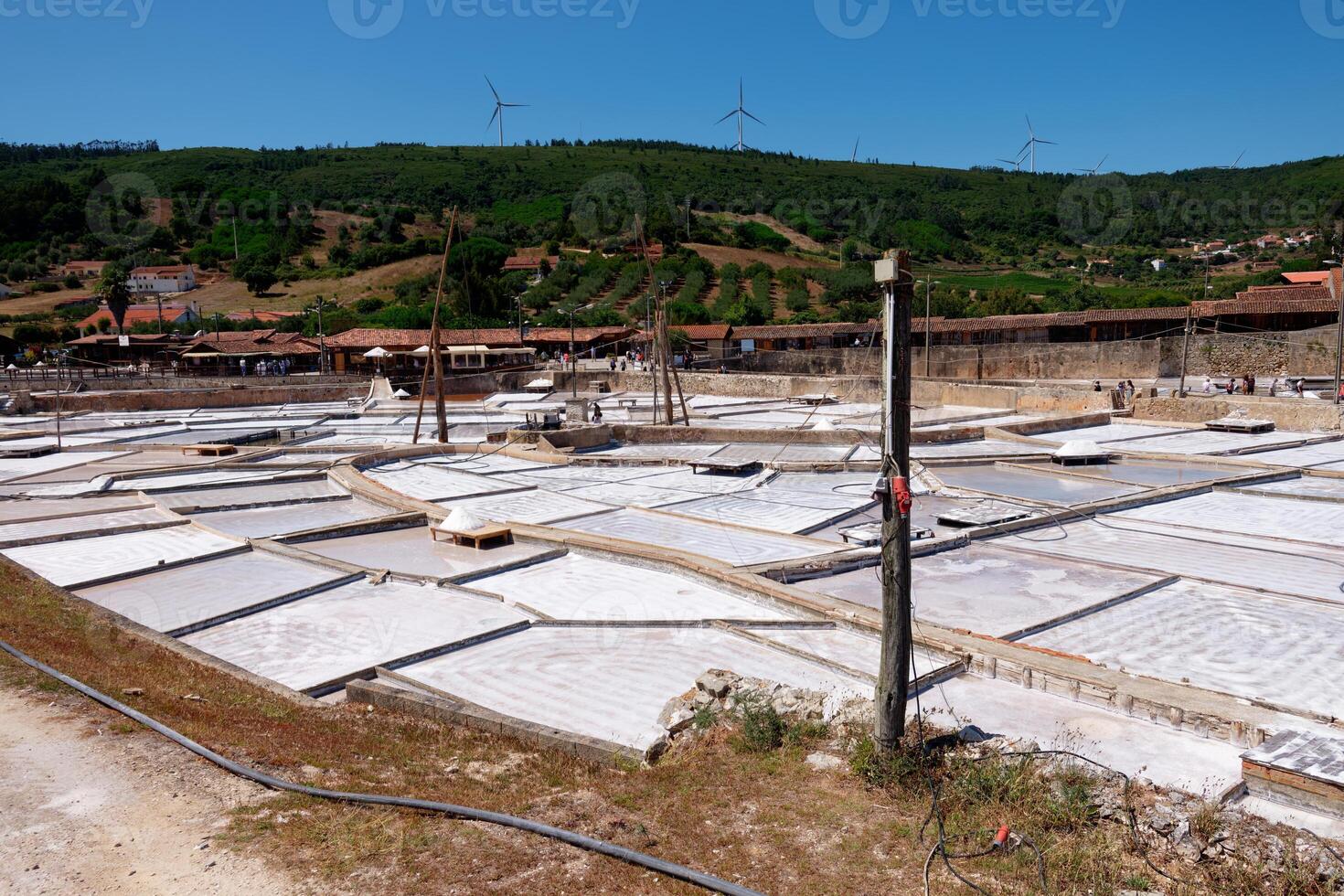 View of The Natural Salt Mines of Rio Maior in Portugal. Salt fields and salt extraction. photo