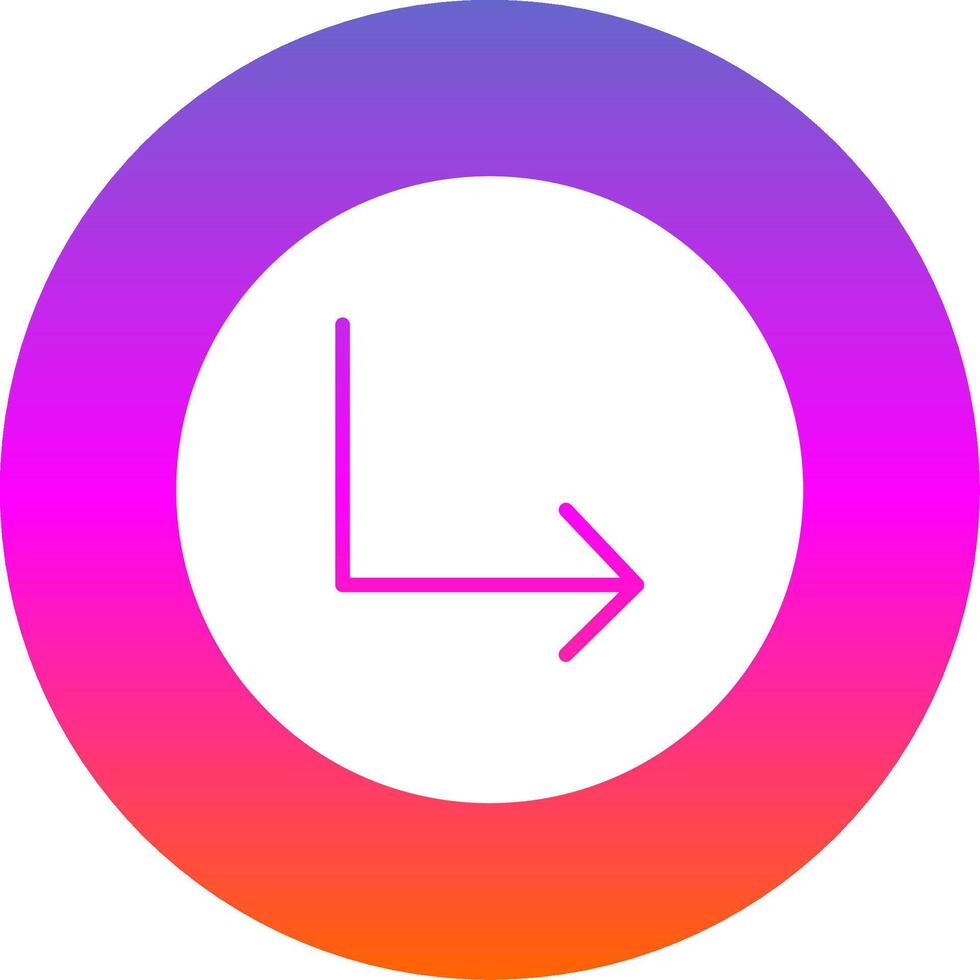 Turn Glyph Gradient Circle Icon Design vector