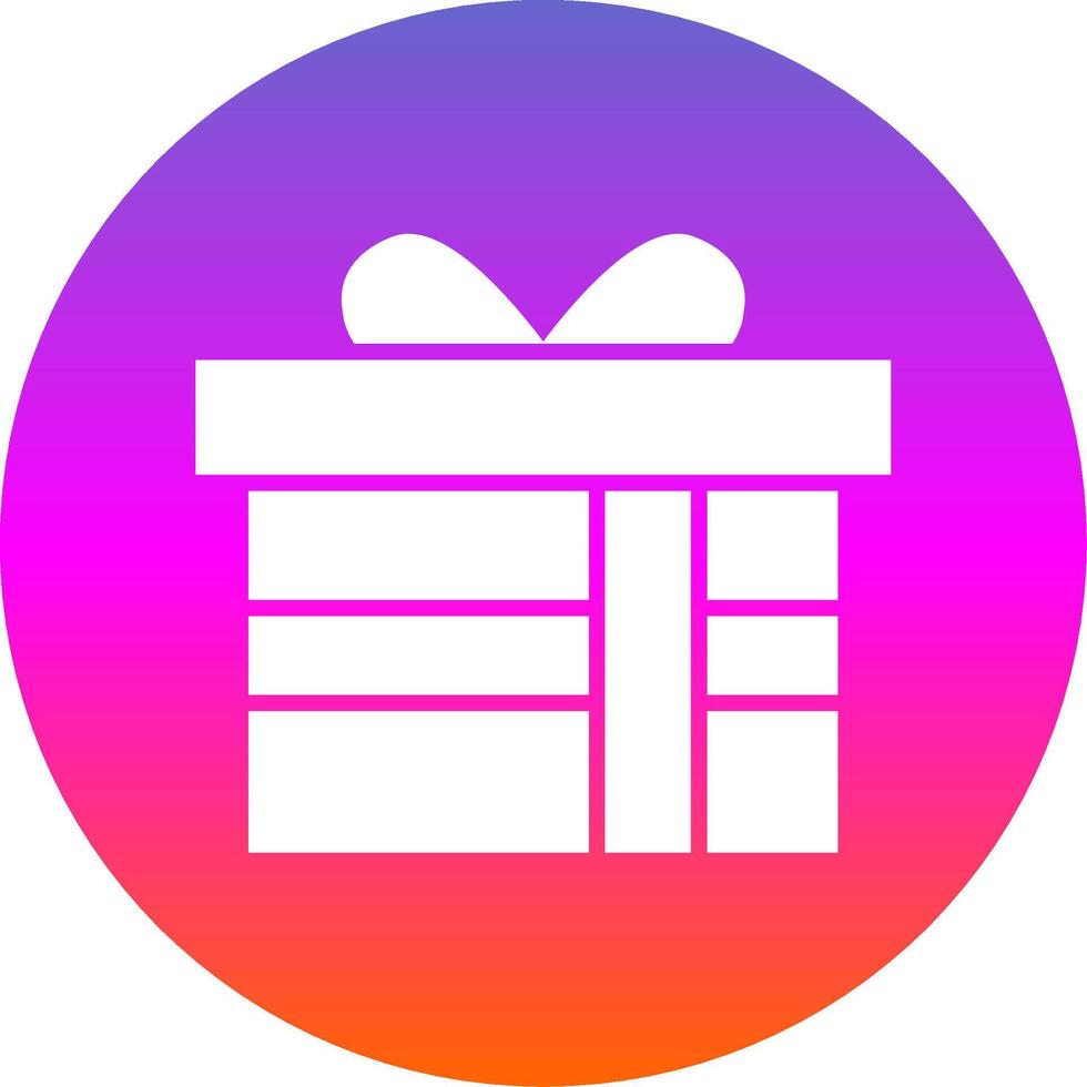 regalo caja glifo degradado circulo icono diseño vector