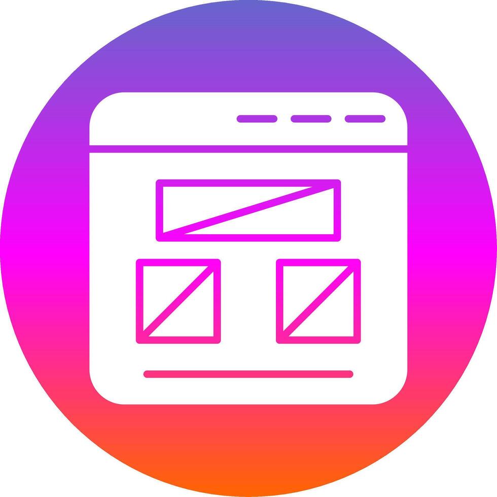 Wireframe Glyph Gradient Circle Icon Design vector