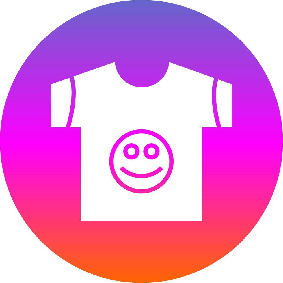 t camisa glifo degradado circulo icono diseño vector