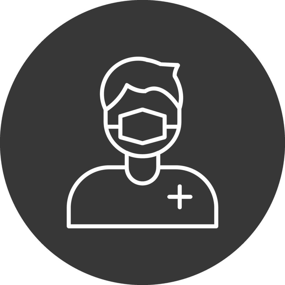 Surgeon Line Inverted Icon Design vector
