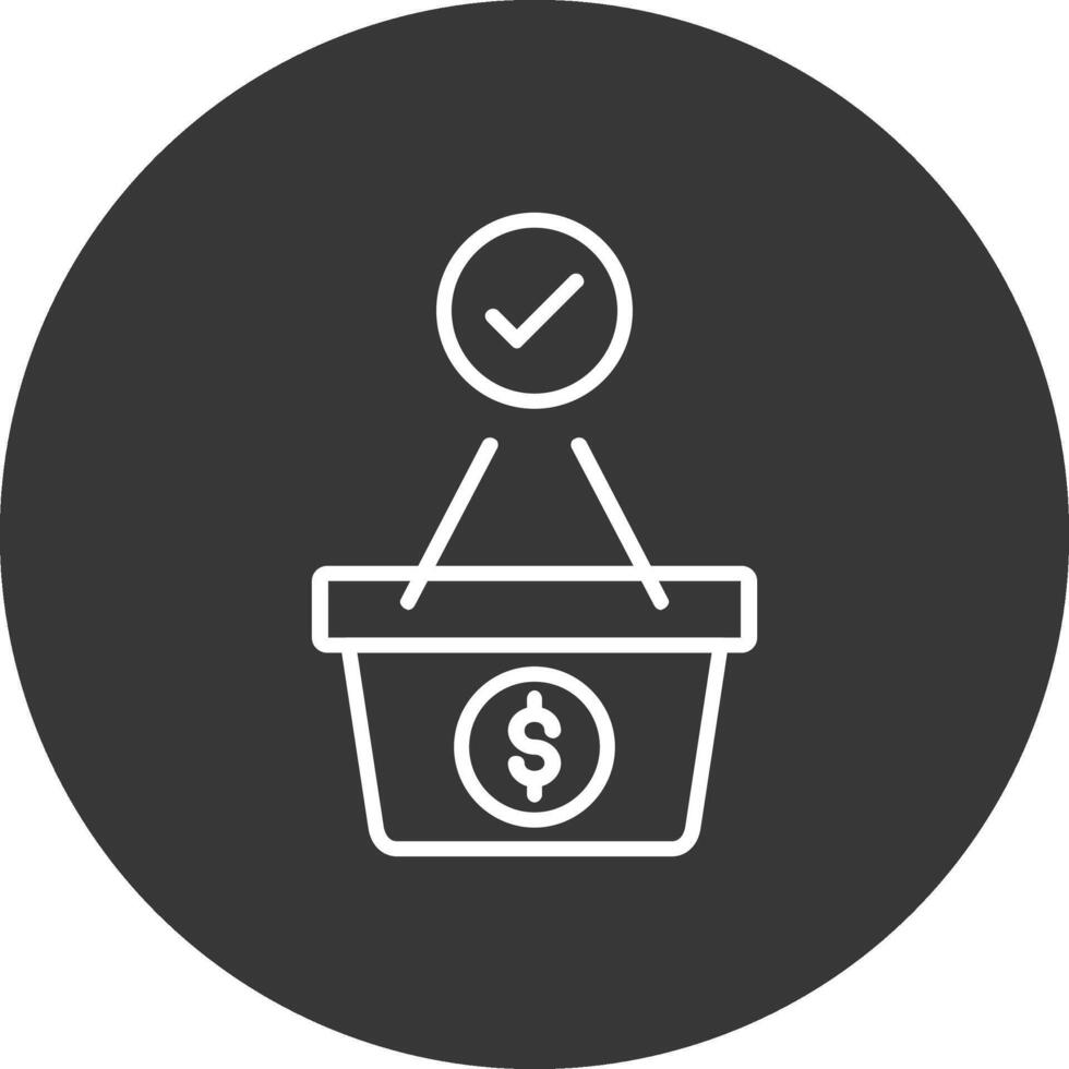 Order Confirmation Line Inverted Icon Design vector