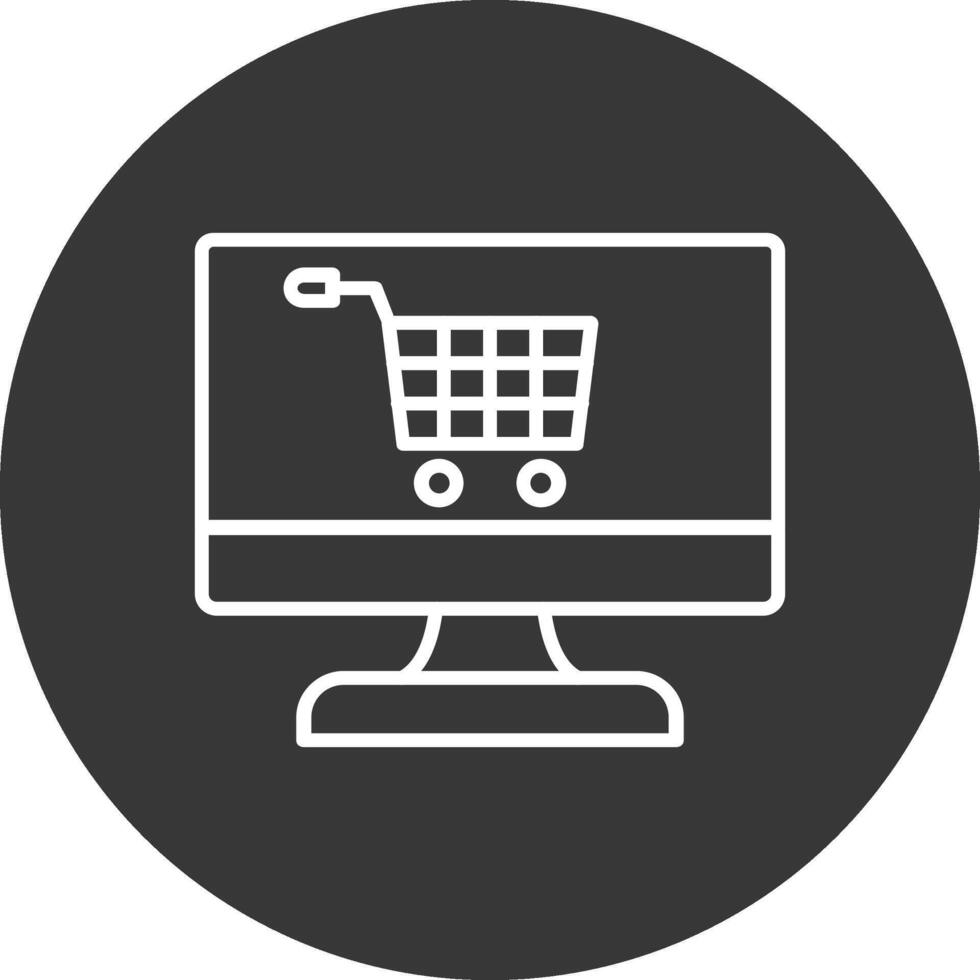 en línea invertido multi circulo compras línea invertido icono diseño vector