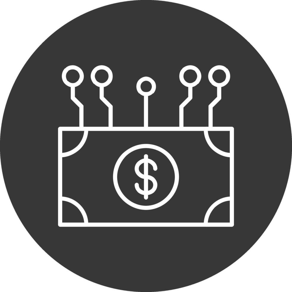 electrónico dinero línea invertido icono diseño vector