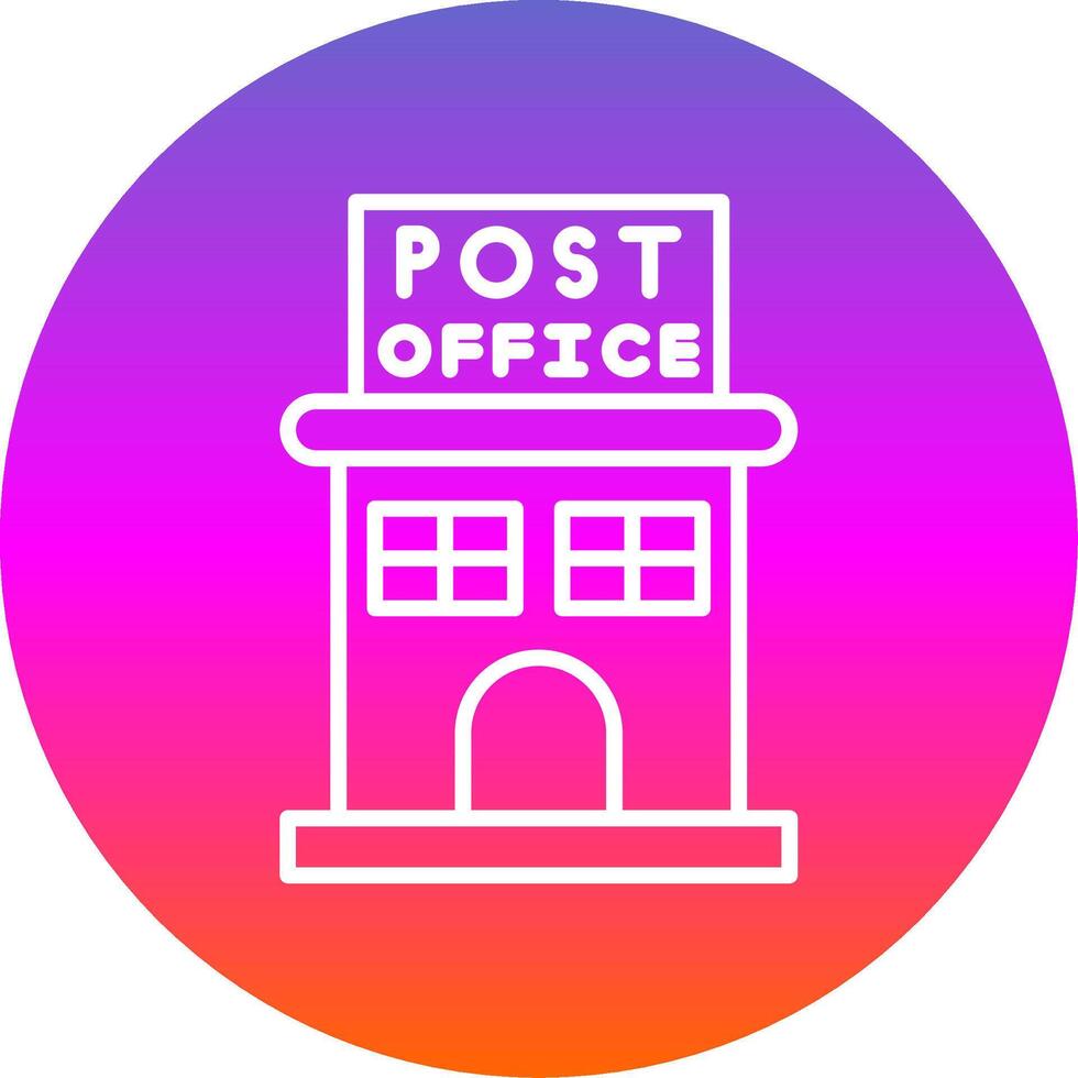 Post Office Line Gradient Circle Icon vector