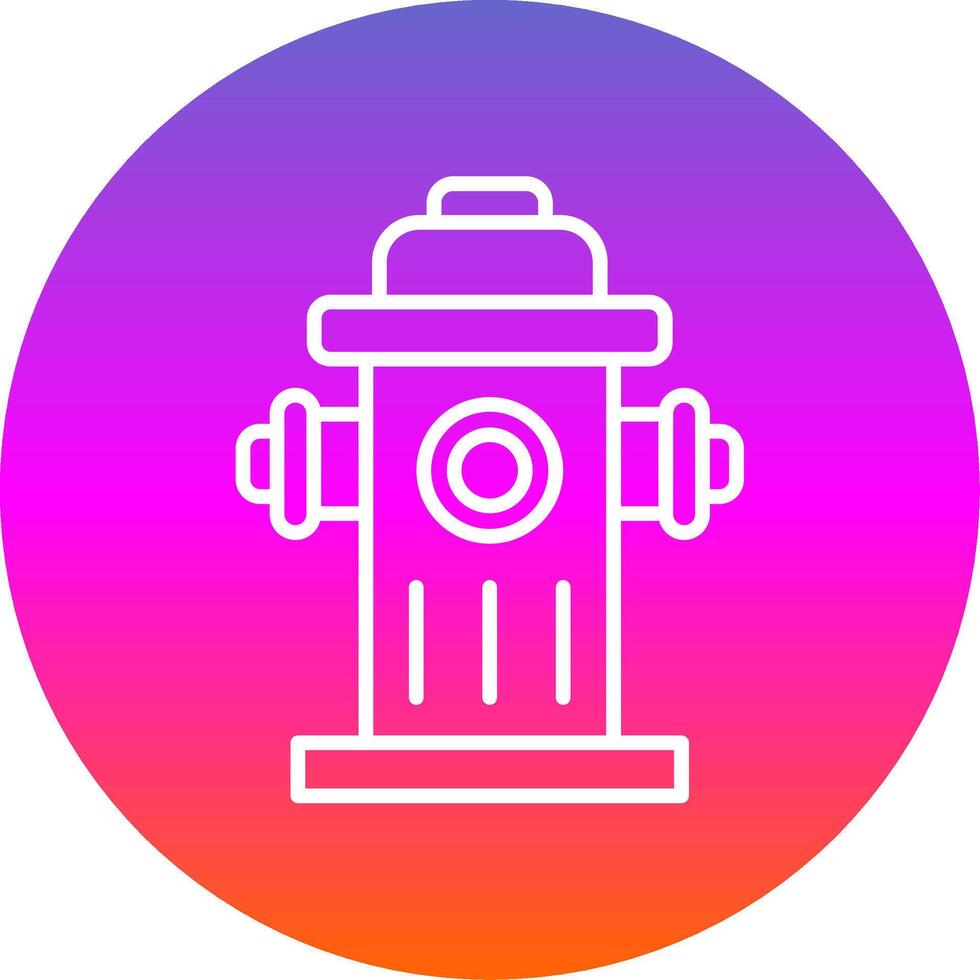 Fire Hydrant Line Gradient Circle Icon vector
