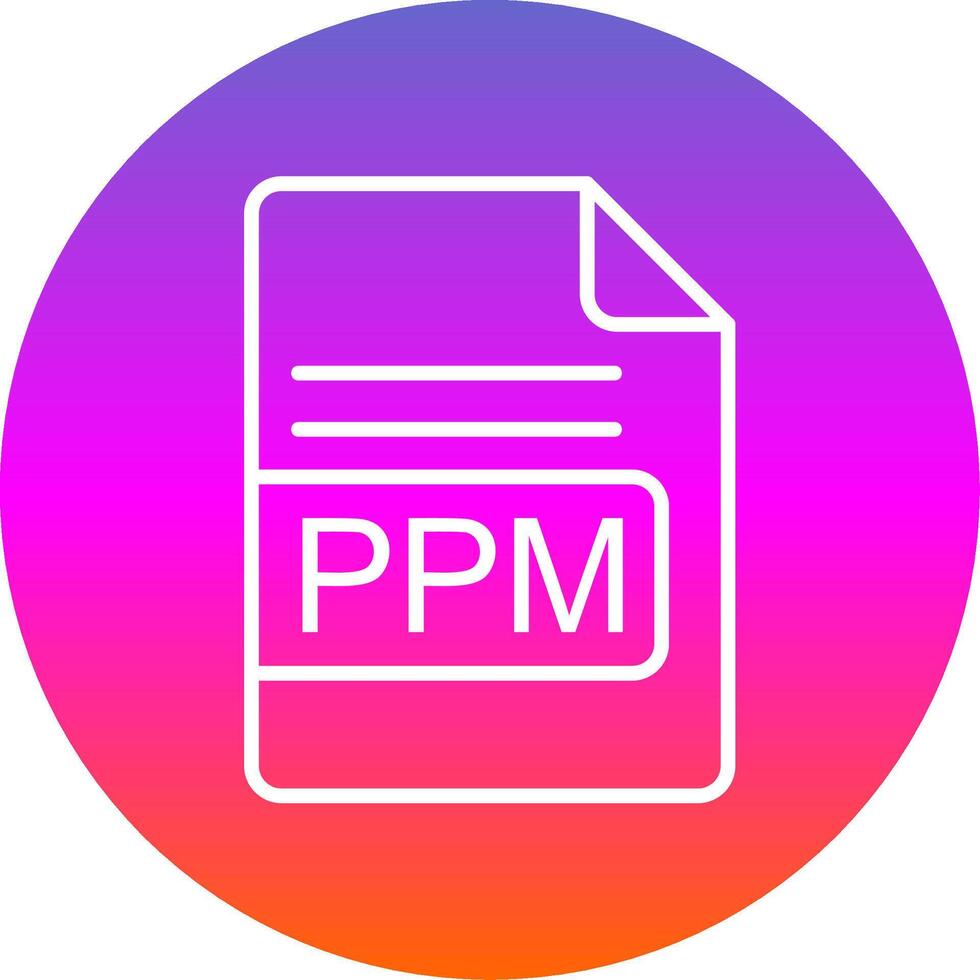 ppm archivo formato línea degradado circulo icono vector