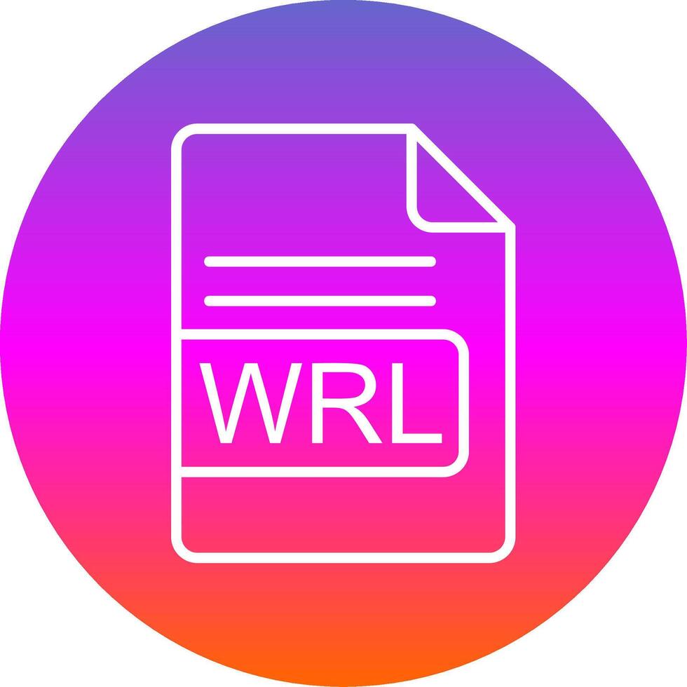 WRL File Format Line Gradient Circle Icon vector