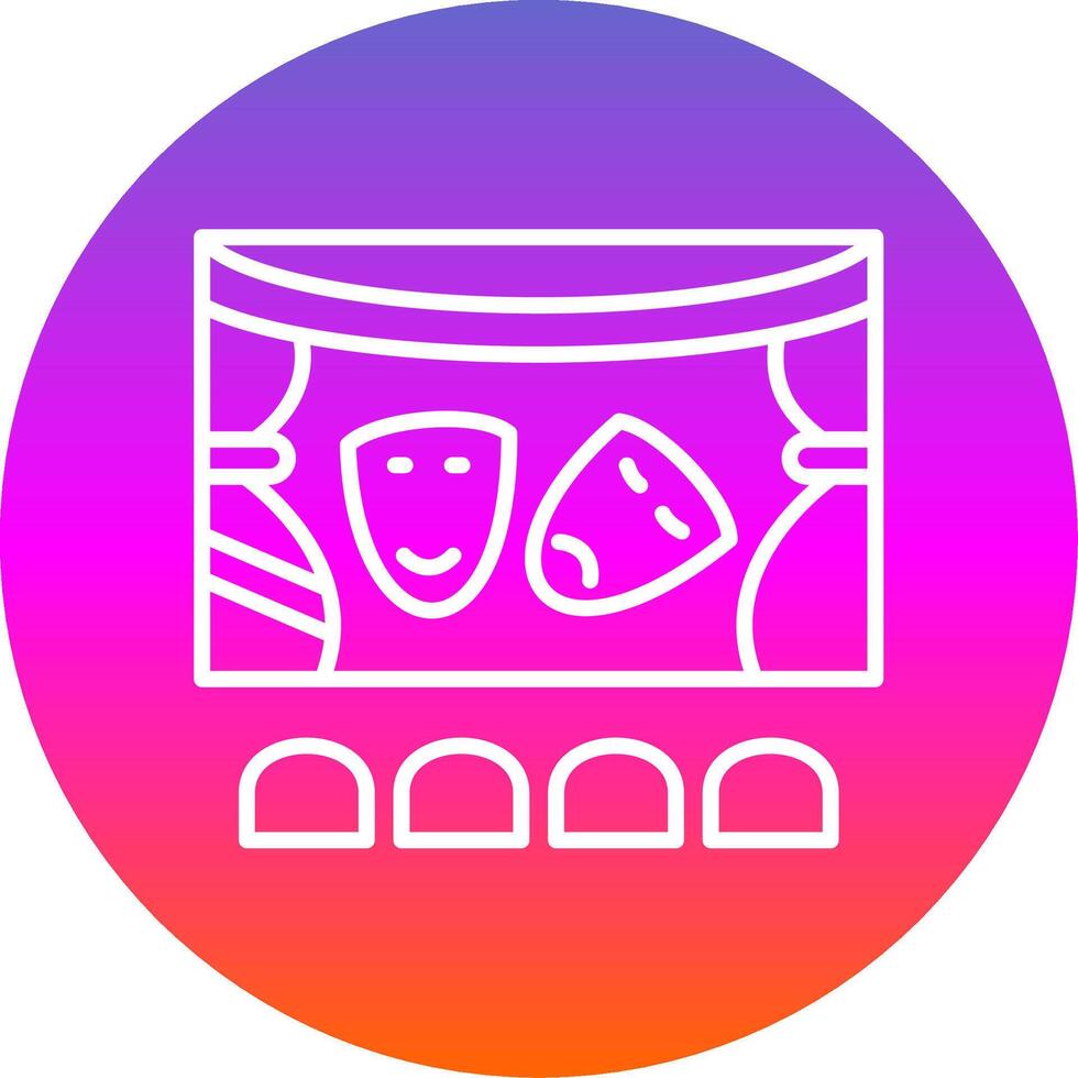 Theatre Line Gradient Circle Icon vector