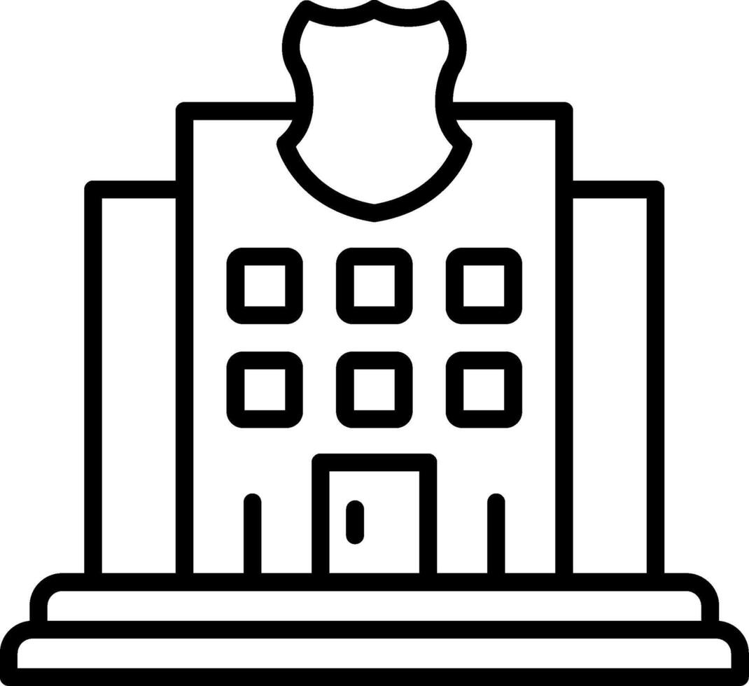 Police Station Line Gradient Circle Icon vector