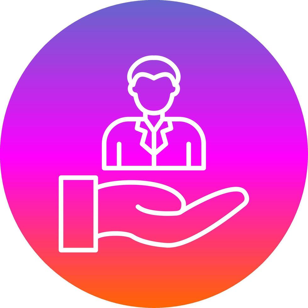 Customer Line Gradient Circle Icon vector