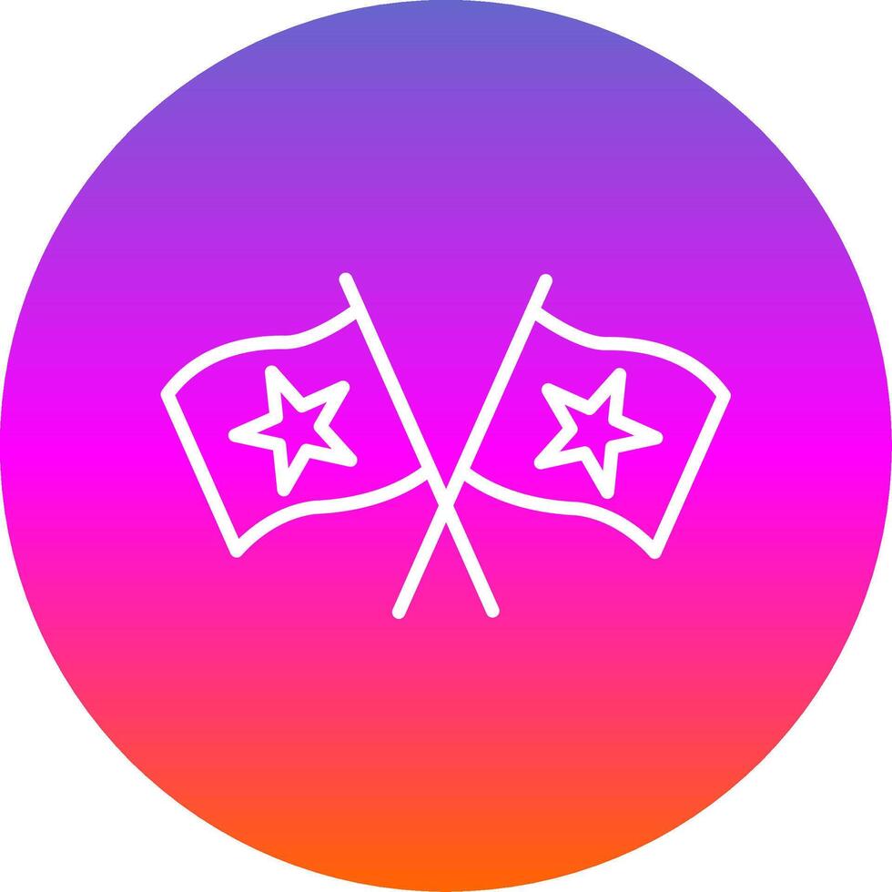 Flags Line Gradient Circle Icon vector