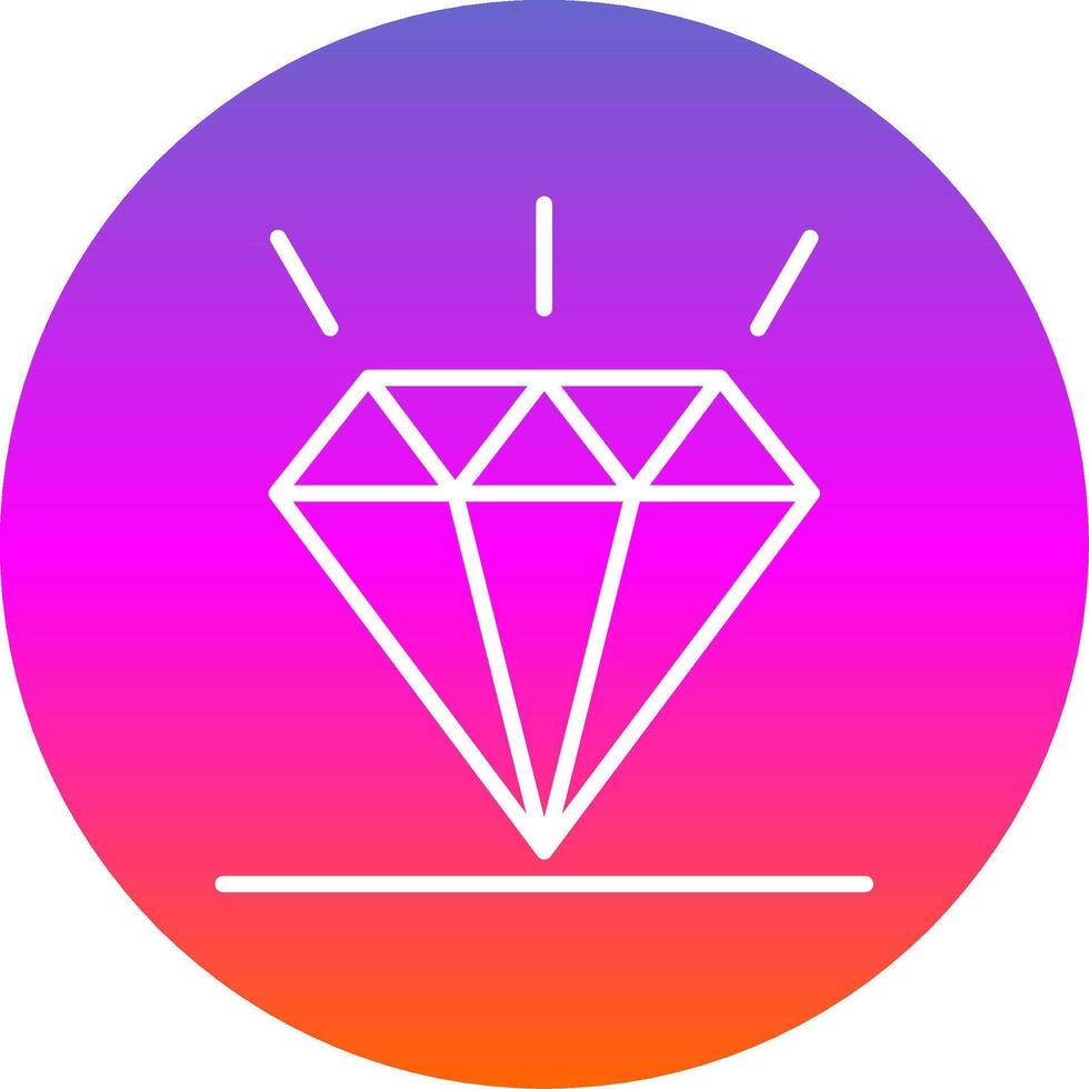 Diamond Line Gradient Circle Icon vector