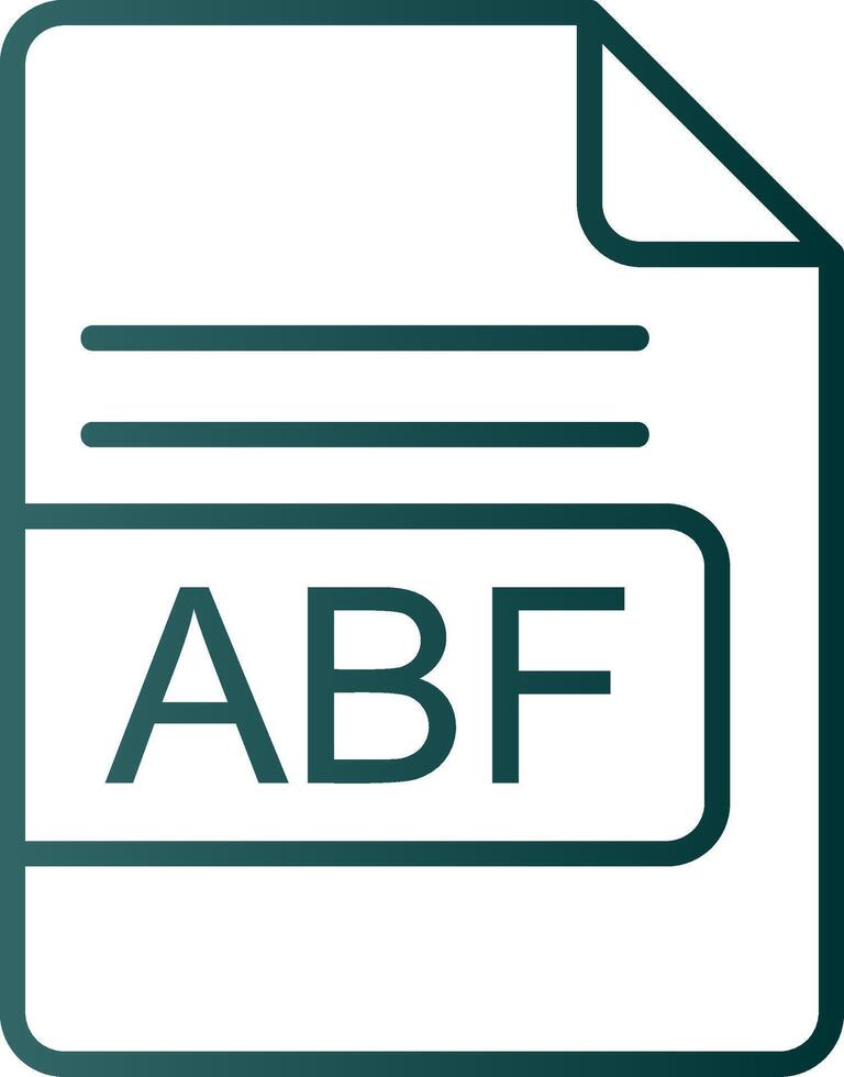 abf archivo formato línea degradado icono vector