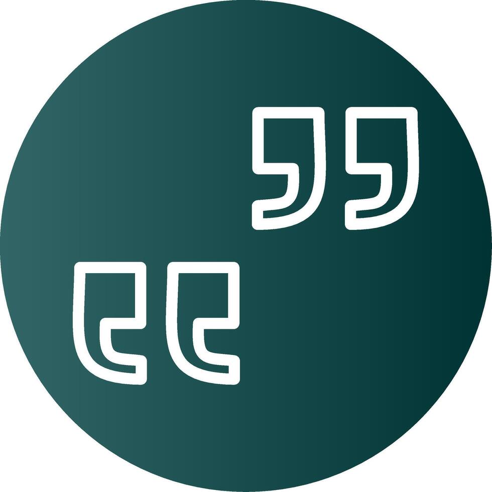 Quote Glyph Gradient Icon vector