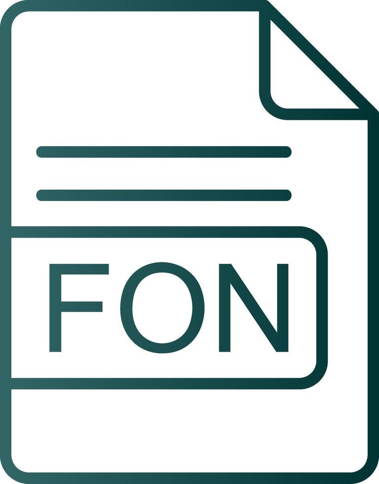 FON File Format Line Gradient Icon vector