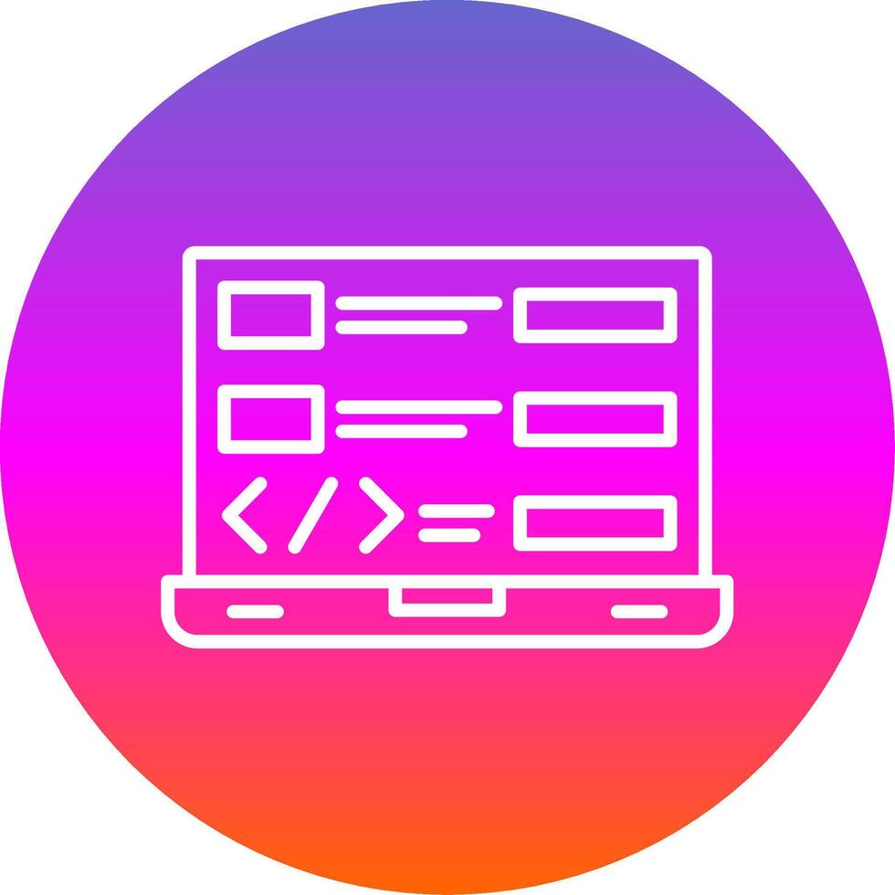 Coding Line Gradient Circle Icon vector