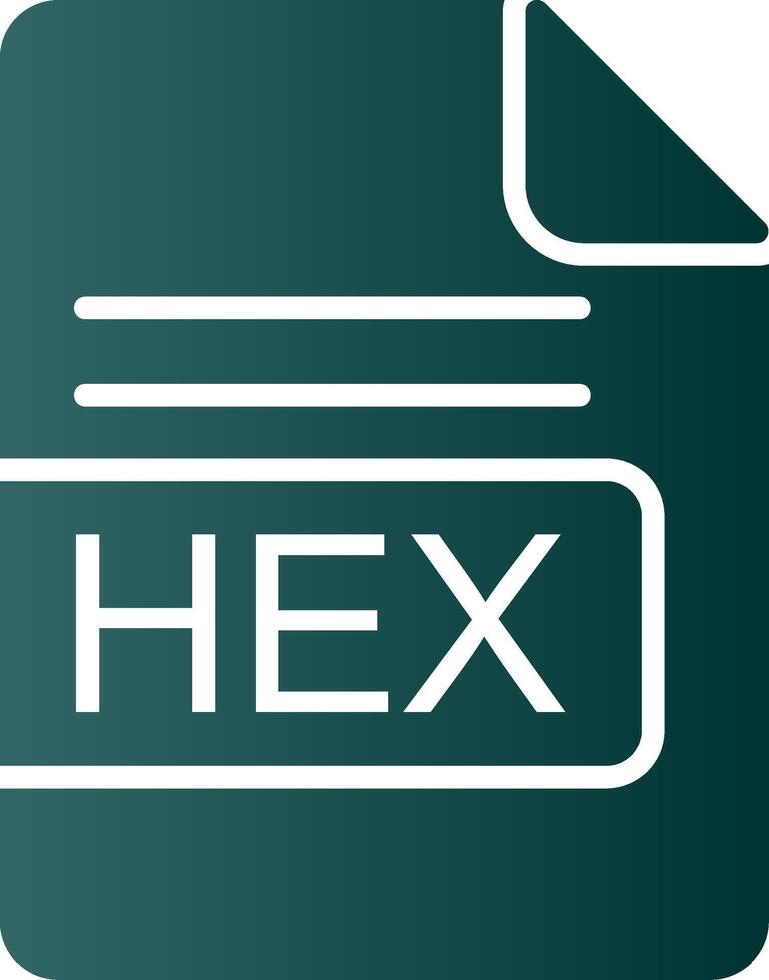HEX File Format Glyph Gradient Icon vector