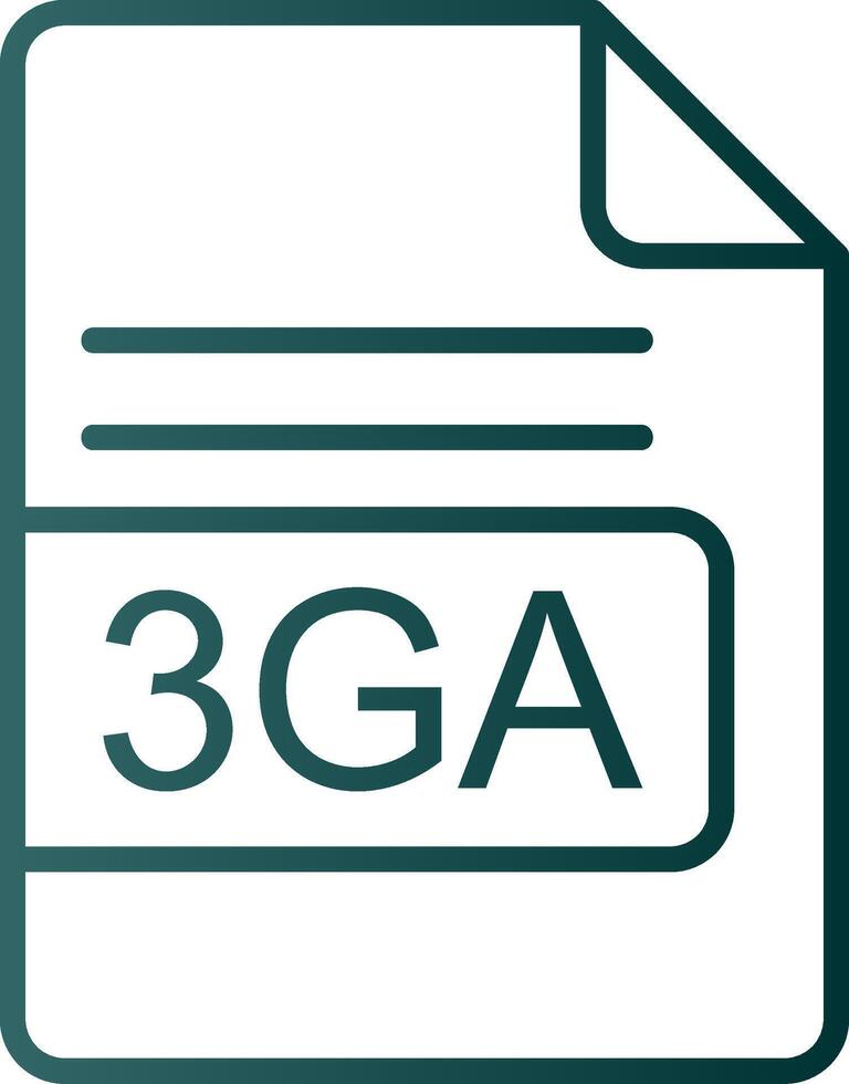 3GA File Format Line Gradient Icon vector