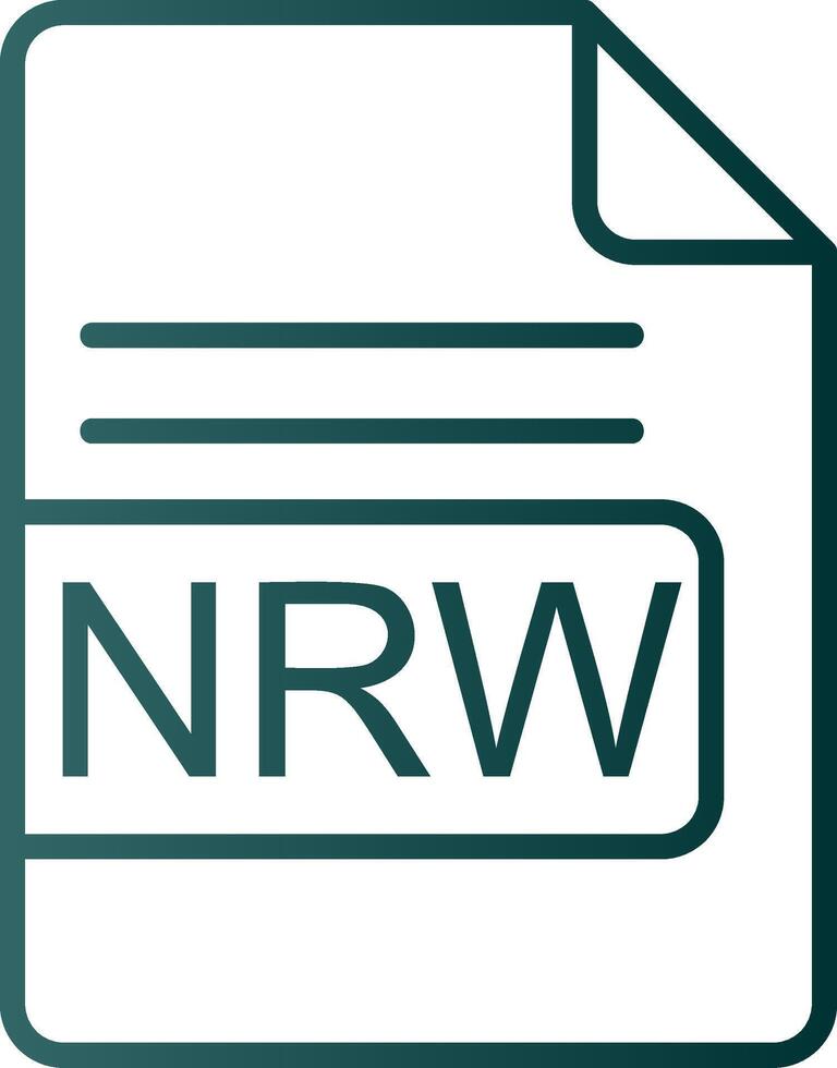 NRW File Format Line Gradient Icon vector