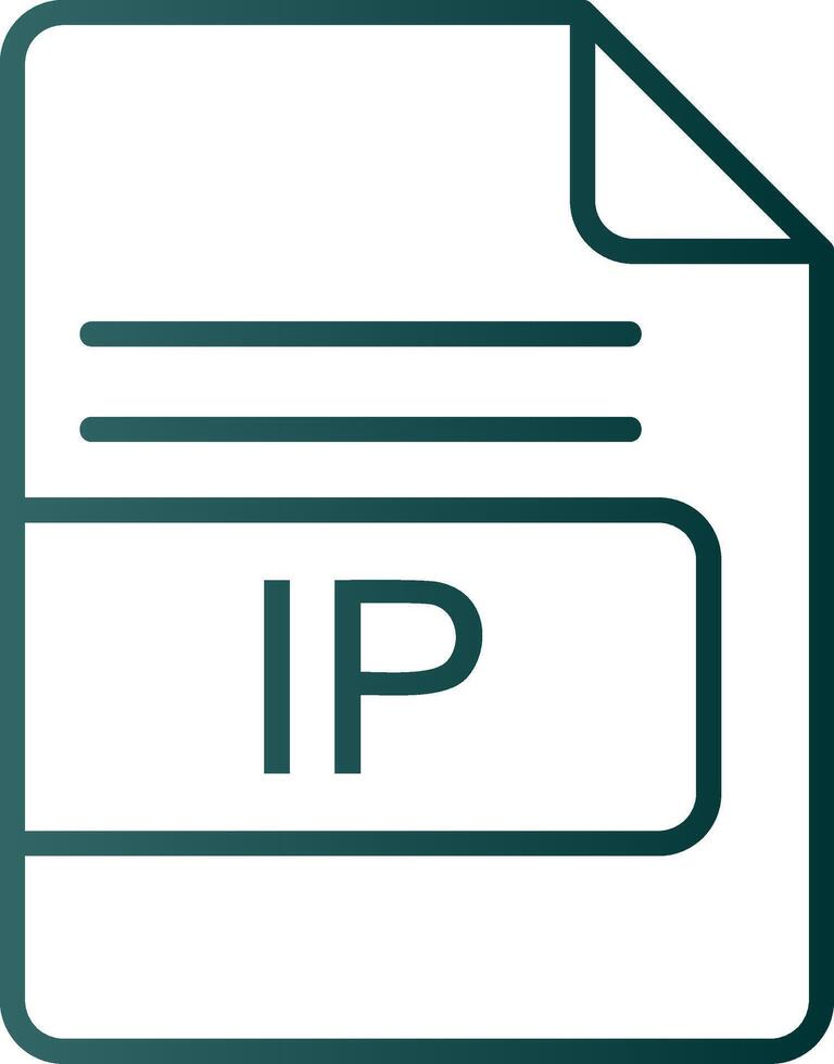 IP File Format Line Gradient Icon vector