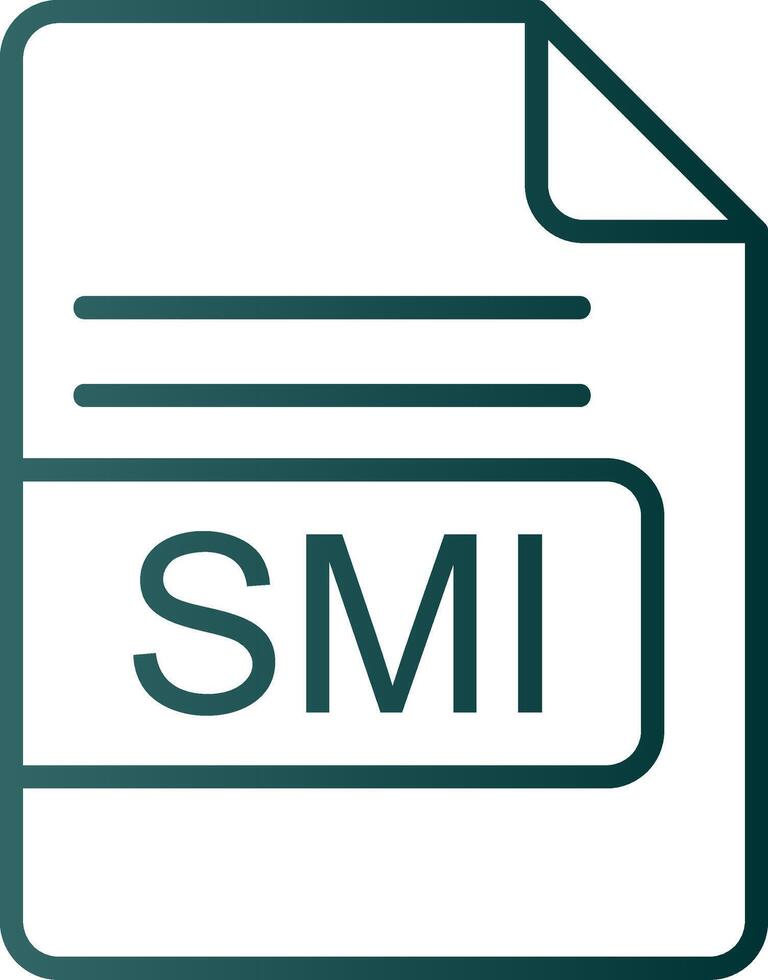 smi archivo formato línea degradado icono vector